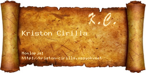 Kriston Cirilla névjegykártya